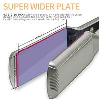 Plancha de Pelo Eléctrica de Titanio LED de Alta Calidad para Salón, Calentamiento Rápido a 470 Grados (450F), Placa Ancha para RV