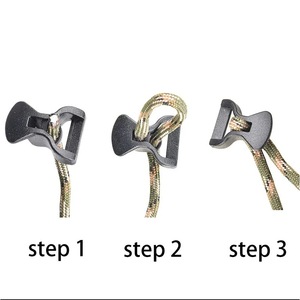 Autre attache de fixation en plastique noir pour corde de vent type bec de canard, pour tente et bâche, pour usage extérieur en camping - Product Image 3