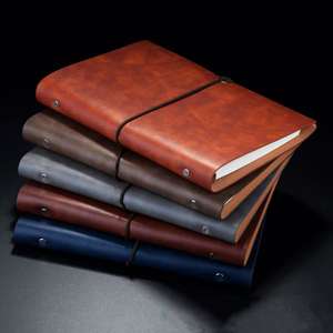 Taccuino in pelle all'ingrosso A5 diario da viaggio 6 anelli rilegato con logo personalizzato con cinturino staccabile - Product Image 1