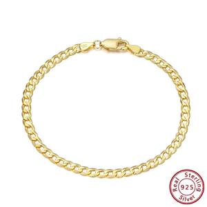 金属工艺925银色古巴链手链Hiphop Pulsera男女可调链手链 - Product Image 2
