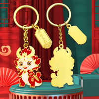 2024 nouvel an du Dragon zodiaque chinois rouge Style chinois hommes et femmes pendentif cadeau en alliage de Zinc porte-clés