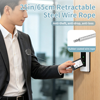 Porte-clés rétractable portable avec boucle, boîtier couleur bronze, accessoires en câble métallique durable, clip dorsal, multifonctionnel pour l'escalade