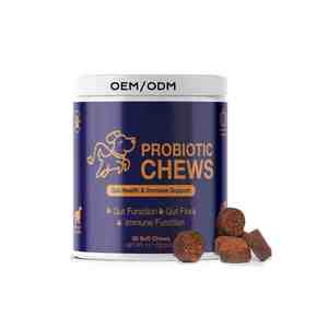 OEM/ODM-Gâteries à croquer probiotiques pour chiens, suppléments nutritionnels doux à mâcher avec souches probiotiques - Product Image 1