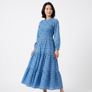 Robes d'été décontractées pour femmes, style indien, en polyester, à boutons, longueur genou, bretelles spaghetti, respirantes, lavables, à motifs floraux, très vendues - Product Image 1