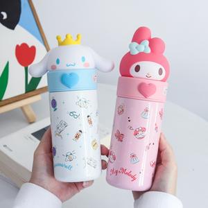 350ml Sanrioed Cartoon Thermos Tasse 316 En Acier Inoxydable Thermos Mignon Kuromi Cinnamoroll Melody Tasse À Eau Portable Pour Enfants - Product Image 3