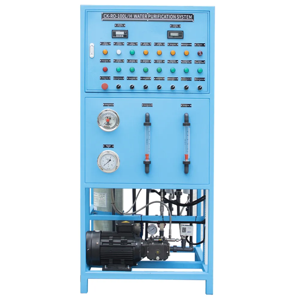 Tratamiento de agua a pequeña escala, maquinaria de tratamiento de plantas de desalinización de agua de mar, 100L/H, 600GPD, alta salinidad