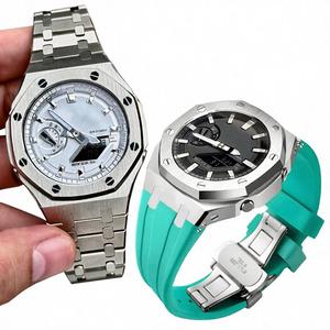 Kit de modification Upro Luxury GA2100 pour boîtier en acier inoxydable avec lunette sertie de diamants et bracelet en caoutchouc pour montre Casio GA-2110 GAB-2100 - Product Image 4