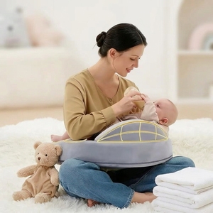Cuscino per <span class=keywords><strong>Allattamento</strong></span> per Donne in Gravidanza e per l'Apprendimento del Bambino, Staccabile, Lavabile, Multifunzione in Cotone - Product Image 3