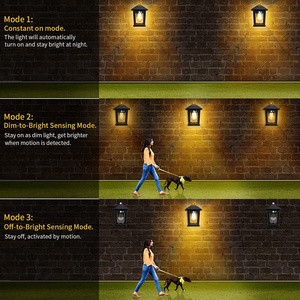 Lámpara de Pared LED Solar para Exteriores, Impermeable, con Sensor de Movimiento, Lámpara Solar de Pared - Product Image 5