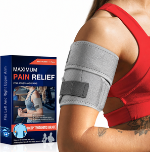 Manga de compresión ligera para <span class=keywords><strong>codo</strong></span> con correa de presión y costuras reforzadas para soporte de <span class=keywords><strong>codo</strong></span> en el gimnasio - Product Image 1