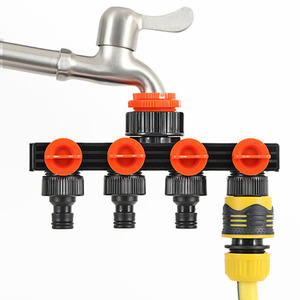 <span class=keywords><strong>Robinet</strong></span> de jardin à une entrée et quatre sorties, connecteur de <span class=keywords><strong>tuyau</strong></span> d'irrigation en ABS, fileté 1/2'' pour l'arrosage de la cour, le lavage des fleurs et des voitures - Product Image 3