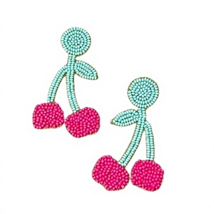 Boucles d'oreilles pendantes tendance 2026, motif bohème unique, en alliage, perles, cristaux et strass, bijoux de fête pour femme, bleu multicolore - Product Image 2