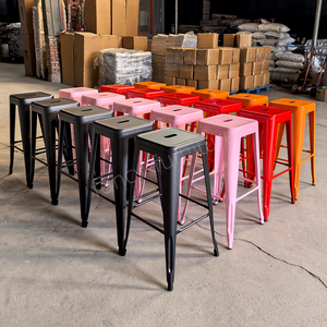 Sillas <span class=keywords><strong>de</strong></span> Barra Modernas para <span class=keywords><strong>Cocina</strong></span>, Apilables, <span class=keywords><strong>de</strong></span> Metal Pintado, en Varios Colores, para Restaurante - Product Image 4