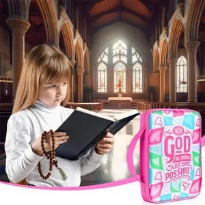 Couvertures bibliques avec porte-stylo amovible sac d'église couverture de livre biblique étui de protection biblique avec poignée