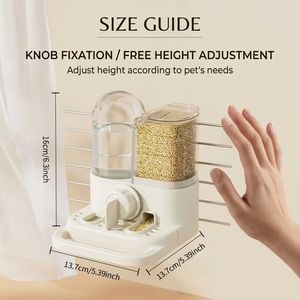 Automatic Pet <b>Feeder</b> With Adjustable Height For <b>Cats</b> Plastic Dual Container Water And Food Dispenser Modern Design Indoor Use - Product Image 1