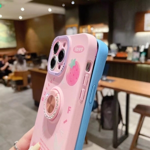 Fundas de teléfono móvil personalizadas con dibujos animados para <span class=keywords><strong>iPhone</strong></span> 14 <span class=keywords><strong>13</strong></span> 12 Pro 11 funda de teléfono con soporte de anillo y correa de mano Carcasas Para móviles - Product Image 5