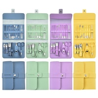 Kit de coupe-ongles de luxe, 16 pièces, pour manucure et pédicure, dissolvant de cuticules, lime à ongles, avec boîte à glissière