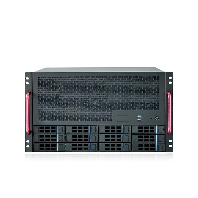 JMCD Best Selling NAS12S4-2 12-Bay Rack-Mount ATX Nas Case for Home PC Private Cloud Data Backup Server Chassis Storage