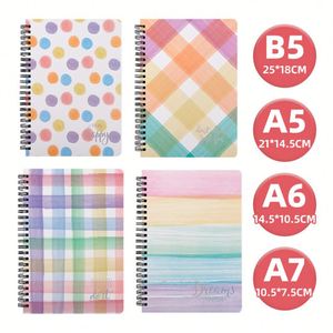 Fournitures de bureau scolaires en gros : Carnet à spirale coloré à couverture rigide, ligné large, formats A4, A5, B5, A6, A7, 80 feuilles, pour journal intime - Product Image 2