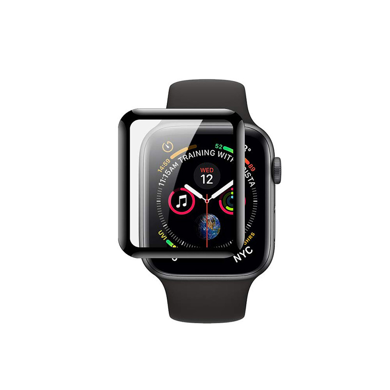 Изогнутое закаленное стекло 9H с полным клеем 3D для защиты экрана Apple Watch 4