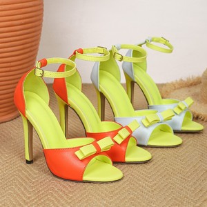 Nouvelles sandales à talons orange avec bride à la cheville pour femmes, chaussures de soirée et de danse, Zapatos Mujer - Product Image 4