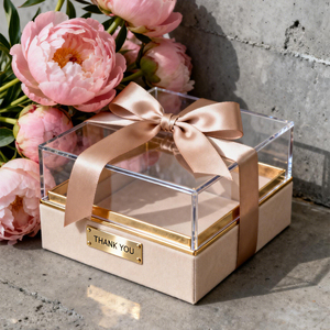 Caja de Regalo Acrílica Transparente de Nuevo Estilo en Oferta, Caja de Regalo Acrílica Multiusos a Prueba de Polvo para Exhibición de Regalos - Product Image 1