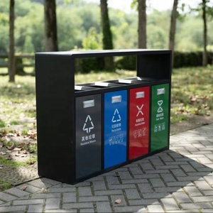 Thùng rác kim loại mạ kẽm lớn tùy chỉnh có thể để vệ sinh ngoài trời trong công viên cộng đồng đường phố & khu vực danh lam thắng cảnh có thiết kế hộp vỏ - Product Image 4