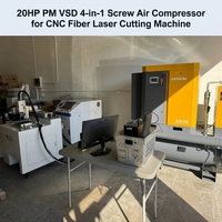 Compresseur d'air rotatif à vis Airhorse 7,5 kW 10 CV 10 bars PM VSD 4-en-1 avec réservoir 300 L et sécheur CE ASME pour machine d'emballage alimentaire