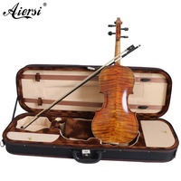 Violon artisanal Sinomusik en érable flammé, ensemble professionnel de haute qualité, violons jaune-brun antique, instruments à cordes