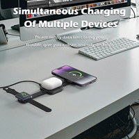 Chargeur sans fil pliable 15W 3 en 1, station de charge rapide magnétique 5V 3A, chargeur d'alimentation sans fil pour téléphone