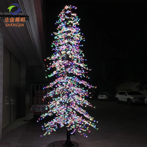 Dẫn Cây giáng sinh cho trang trí ngoài trời và hoa anh đào dẫn ánh sáng cây sử dụng nhân tạo cây hoa 4.5m màu trắng - Product Image 5