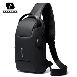 FENRUIEN 2022 New Men Multifunctional Chest Bag Anti-theft Large Capacity Shoulder Bag Straps Crossbody USB Charging Bandoleras
