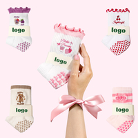 Chaussettes en coton de haute qualité avec logo brodé, antidérapantes, pour Pilates et sport, personnalisables en usine