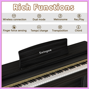 Clavier de piano électronique, piano numérique 88 touches, clavier de piano droit - Product Image 2