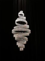 Lustre de plafond moderne en acier inoxydable avec gros cristaux LED, luxe, grand luminaire suspendu pour escalier, villa, hôtel MD92961