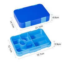 Boîte à lunch réutilisable de haute qualité pour micro-ondes 810ml Boîte à lunch Bento multifonctionnelle Tritan 6 compartiments