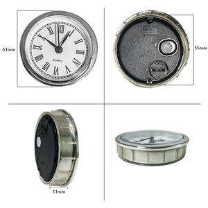 Mini accesorios de reloj de mesa DIY | Inserto de reloj de cuarzo de 61mm, segundo movimiento de salto, tarro de campana con incrustaciones circulares - Product Image 6