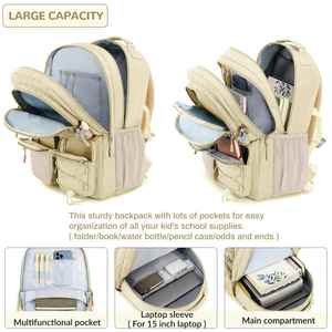 Water-Resistant Polyester <b>Backpack</b> with Multiple Pockets and Double Zipper Bag for Travel Outdoor College and Daily Use - Product Image 3