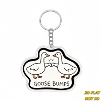 Porte-clés en acrylique Goose Bumps, design d'oie amusant, porte-clés léger et original, petit