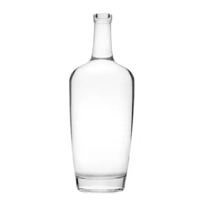 Wholesale Price Transparent Vodka Bottle Rum Gin Glass Bottle