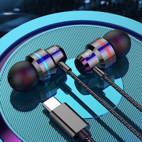 Audífonos Intrauditivos Metálicos con Cable Tipo-C, Micrófono, Control de Volumen, Cable de 1.2m, Universales para Juegos y Deportes, Bajos Potentes, para Teléfono y Computadora