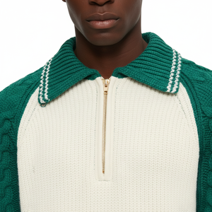 고품질 남성용 캐시미어 가디건 연녹색 오버사이즈 지퍼 니트 재킷 <span class=keywords><strong>2026</strong></span> 맞춤 도매 디자인 - Product Image 4