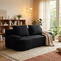 Canapé compact Cozy Corner sous emballage sous vide, canapé sans armature avec tissu en microfibre doux, siège de salon pour la détente