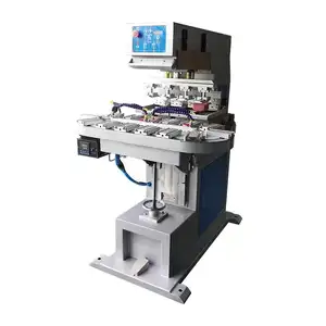 Máquina de impressão automática de almofadas rotativas multiestações Atal-Multi-Color, placa de circuito, garrafa, máquina de impressão automática de 4 cores