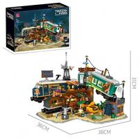59167 Train Park avec éclairage, briques de construction, modèle de briques, blocs de construction, cadeau de Noël, 2349+ pièces/ensemble