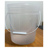 Ventes directes de seaux en plastique transparents personnalisés avec couvercle translucide, seaux ronds en plastique, seaux à peinture en plastique
