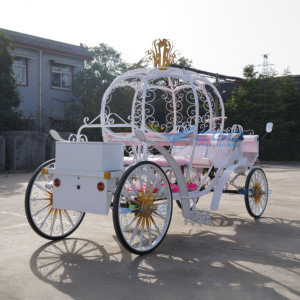 Nuevo Diseño 2026, Carruaje Eléctrico de Alta Calidad para Paseos Turísticos, Estilo Europeo, Color Rosa Princesa, con 4 Ruedas, para Bodas - Product Image 5