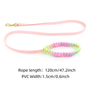 Haustier Hunde halsband und Leine Set Rosa hand gewebte Gummi leinen für kleine mittlere und große Hunde Bunte Bleis eil benutzer definierte Farben - Product Image 5