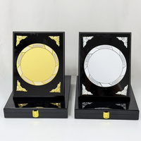 Boîte en bois MDF noir en gros avec plaque de sublimation or/argent, plaque de certificat, récompenses, plaque en bois personnalisée MH-T360