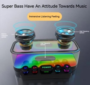 Loa Bluetooth 5.0 di động chất lượng cao, âm trầm mạnh mẽ, đèn RGB rực rỡ, dành cho máy tính để bàn, ngoài trời, tiệc tùng, không dây, mới. - Product Image 2